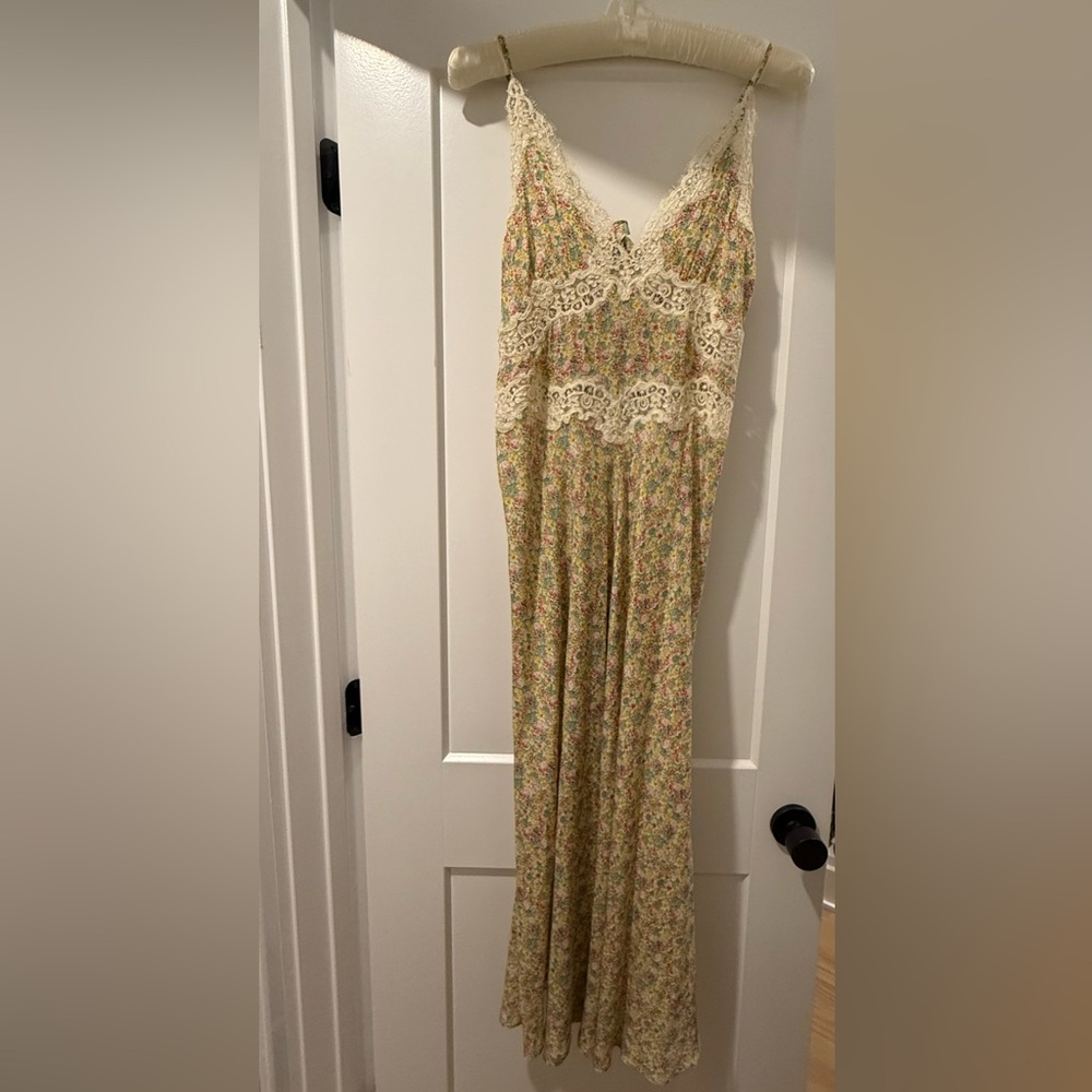 DOEN Floral Yellow Lace Maxi Dress - Picture 5 of 14